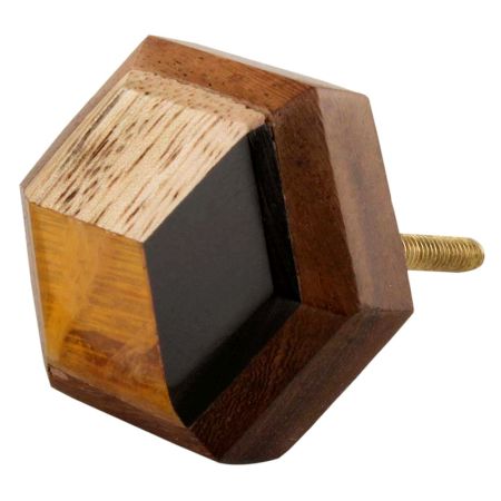 Hexagon Wooden Resin Cabinet knobs